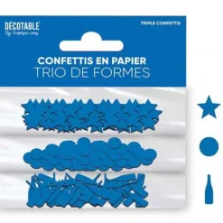 Trio de formes de confettis de table en papier - Couleur au choix