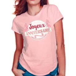 T-shirt à dédicacer Anniversaire - Femme - Age au Choix