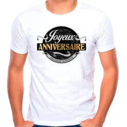 T-shirt à dédicacer Anniversaire - Homme - Age au choix