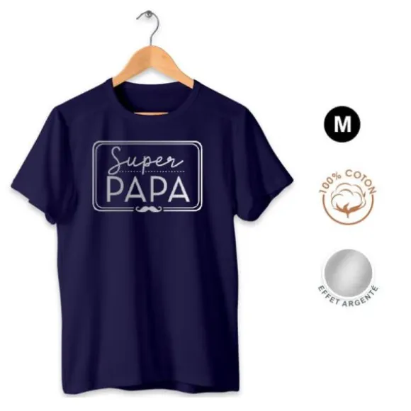 T-shirt pour homme " Super Papa " - Taille au Choix