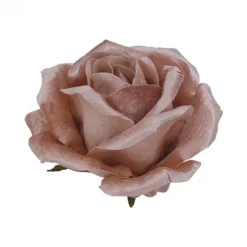Tête de rose en velours - 28 x 18 cm - Couleur Rose Poudré