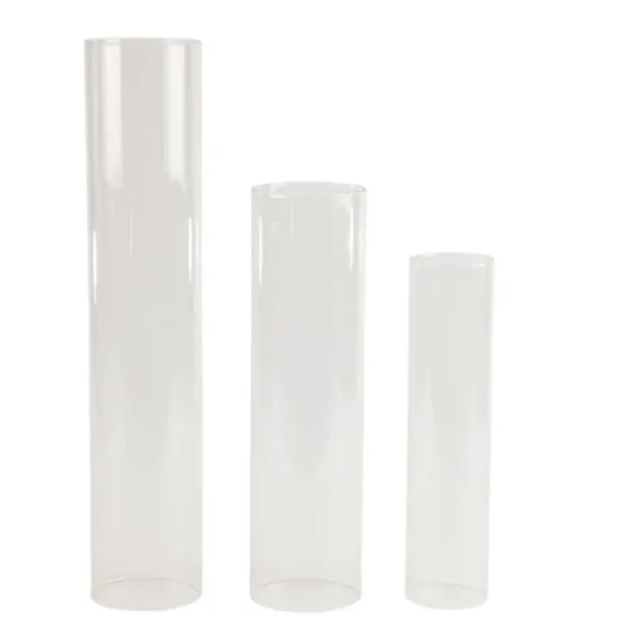 3 tubes protège-flammes en verre