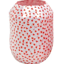 Œuf Bolduc métallisé avec cœurs rouges - 10 mm x 20 m
