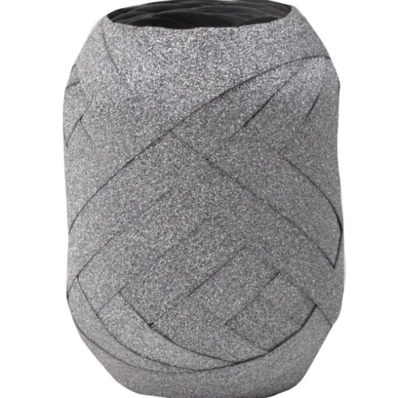 Œuf Bolduc métallisé avec cœurs rouges - 10 mm x 20 m