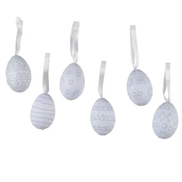 Œuf en mousse à décorer et à suspendre - 4 x 6 cm - Pâques - Modèle Aléatoire