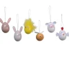 Œuf en mousse en forme d'animal à suspendre - 4 x 6 cm - Pâques - Modèle Aléatoire