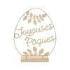 Œuf à poser Joyeuses Pâques en métal doré