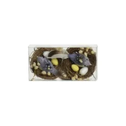 6 œufs à motifs en plastique pour Pâques à suspendre - 6 cm