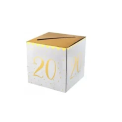 Urne Anniversaire - Blanc et Or - Age au choix