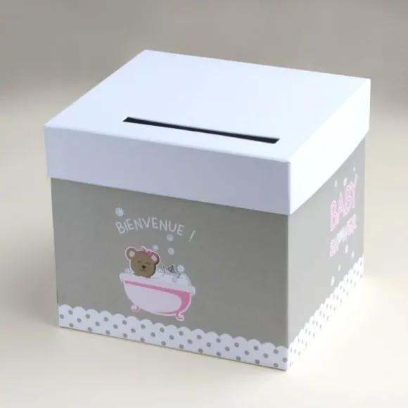 Urne Baby Shower - Nounours Rose