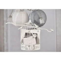 Urne cage à oiseaux - Blanche