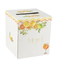 Urne "Merci" - 21 x 21 x 25 cm - Collection Fizz Agrume