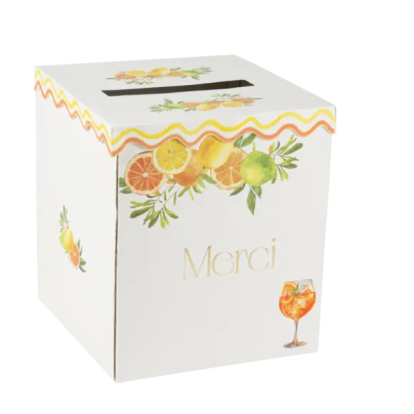 Urne "Merci" - 21 x 21 x 25 cm - Collection Fizz Agrume