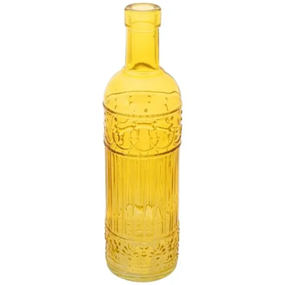 Vase bouteille en verre - Mambo - 6,5 x 25 cm - Collection Goûter Vitaminé - Couleur au choix