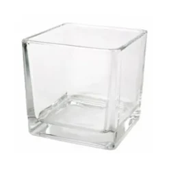 Vase cube en verre - 6 x 6 x 6 cm