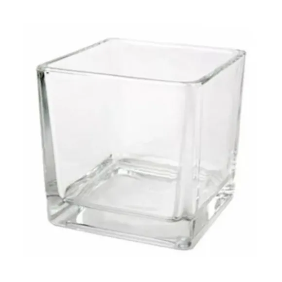 Vase cube en verre - 6 x 6 x 6 cm