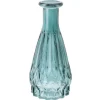 Vase diamant en verre - 6 x 14,5 cm - Bleu Canard