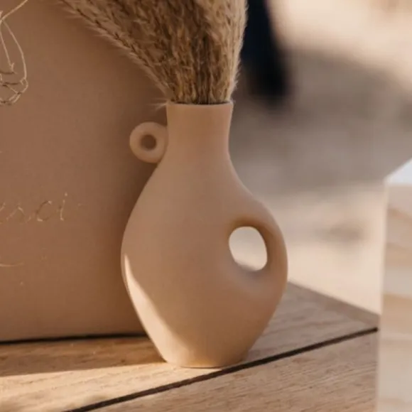 Vase en grès - Atacama - 13 x 8 cm - Couleur Camel