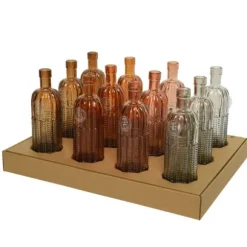 Vase en verre - Recycle ton chaud - 24 cm - Couleur Aléatoire