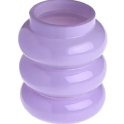 Vase ondulé en verre - 6 x 8,5 cm - Couleur Parme