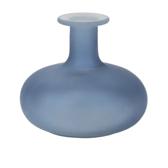 Vase ondulé en verre - 6 x 8,5 cm - Couleur Parme
