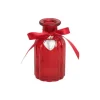 Vase rouge en verre avec ruban en forme de cœur - 5,5 x 10,5 cm - Saint-Valentin