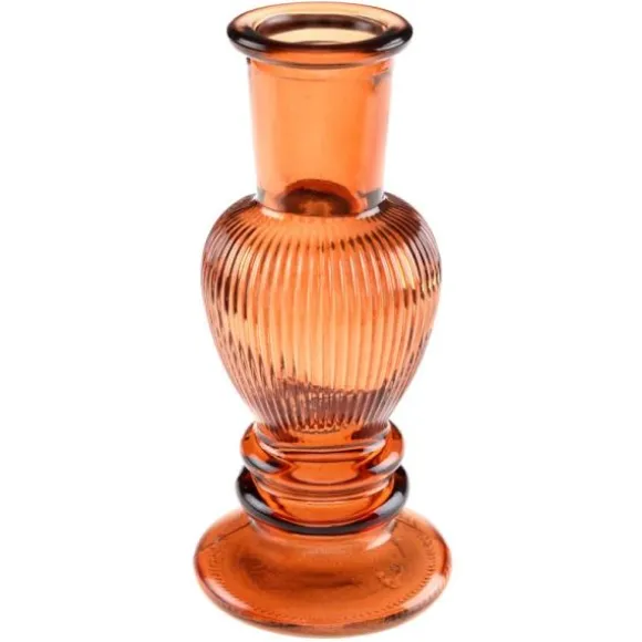 Vase rétro en verre - 5,5 x 11,5 cm - Terracotta