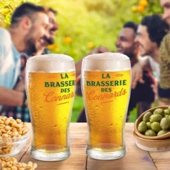Verre à bière humoristique - Collection Boys Club - Modèle au choix