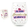 Verre rond humoristique - Collection Girls Club - Modèle au choix