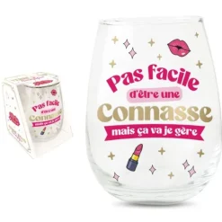 Verre rond humoristique - Collection Girls Club - Modèle au choix