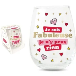 Verre rond humoristique - Collection Girls Club - Modèle au choix