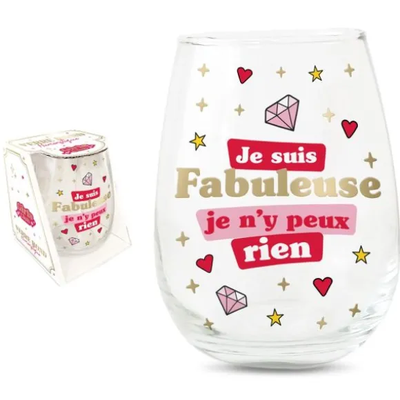 Verre rond humoristique - Collection Girls Club - Modèle au choix