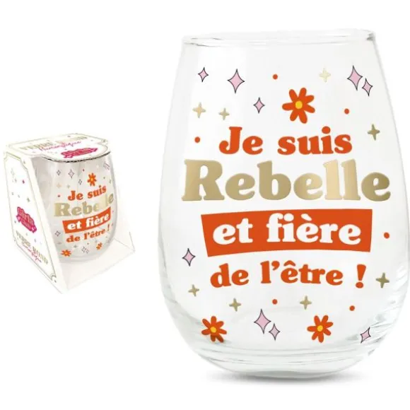 Verre rond humoristique - Collection Girls Club - Modèle au choix