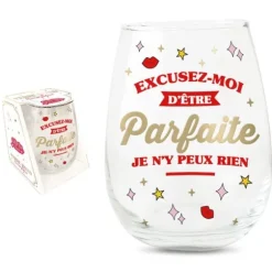 Verre rond humoristique - Collection Girls Club - Modèle au choix