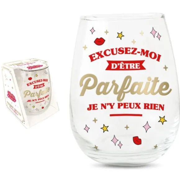 Verre rond humoristique - Collection Girls Club - Modèle au choix