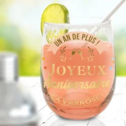 Verre rond pour anniversaire - Joyeux Anniversaire