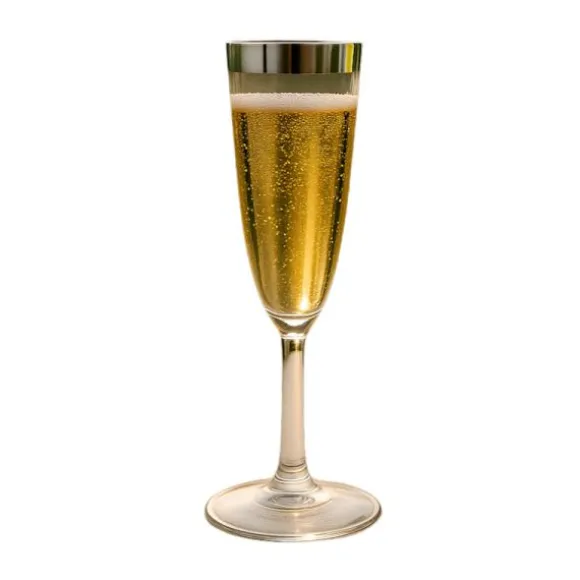 6 verres à eau de luxe réutilisables avec bordure en plastique - Couleur au choix