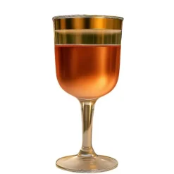 6 verres à eau de luxe réutilisables avec bordure en plastique - Couleur au choix