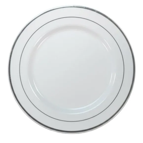 6 verres à eau de luxe réutilisables avec bordure en plastique - Couleur au choix