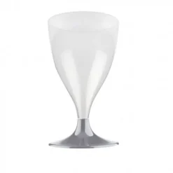 10 Verres à Eau et Vin en Plastique - Gris