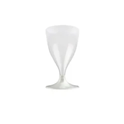 10 Verres à Eau et Vin en Plastique - Blanc Perle
