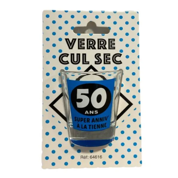 Verre shooter Cul Sec - Anniversaire Bleu - Age au Choix