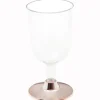 6 verres à pied brillants en polystyrène - 207 ml - Couleur au choix
