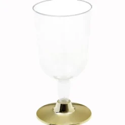 6 verres à pied brillants en polystyrène - 207 ml - Couleur au choix