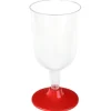 6 verres à pied en polystyrène - 207 ml - Couleur au choix