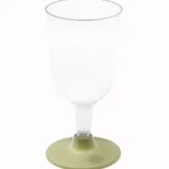 6 verres à pied en polystyrène - 207 ml - Couleur au choix