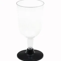 6 verres à pied en polystyrène - 207 ml - Couleur au choix