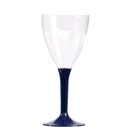 10 Verres à Vin - Plastique Bleu Marine
