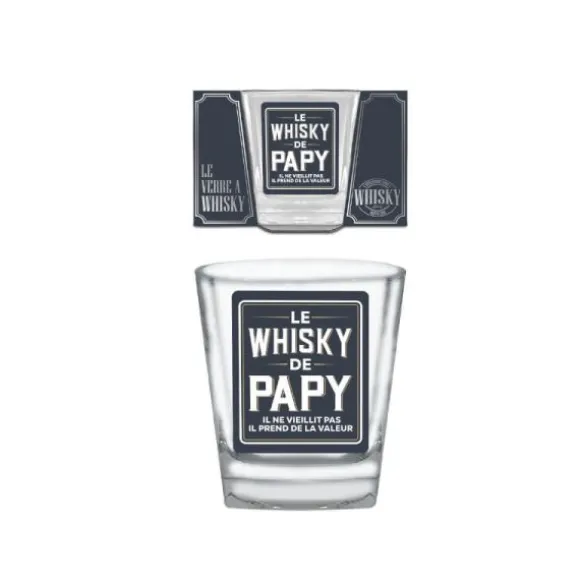 Verre à Whisky affectif - Le Whisky de Papy - Collection Famille d'Amour