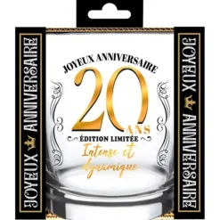 Verre à whisky en verre pour anniversaire - Âge au choix